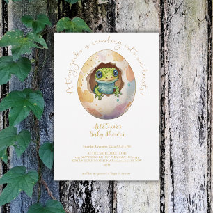 Invitation Cute Kawaii Gecko Lizard Baby shower d'oeufs