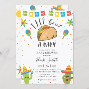 Invitation Cute Kawaii Taco 'Bout a Baby Fiesta Baby shower