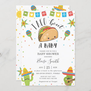 Invitation Cute Kawaii Taco 'Bout a Baby Fiesta Baby shower