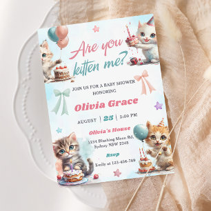 Invitation Cute Kitty Baby shower de chat