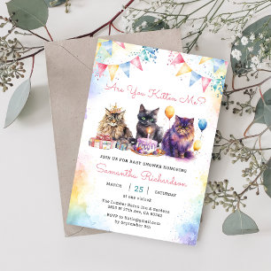 Invitation Cute Kitty Baby shower de chat