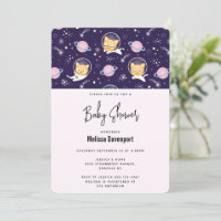 Cute Kitty Chat Astronauts Baby shower Motif