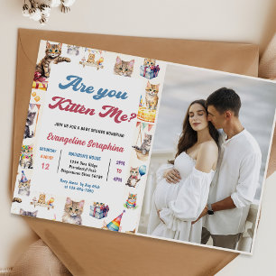 Invitation Cute Kitty Chat Baby shower Photo