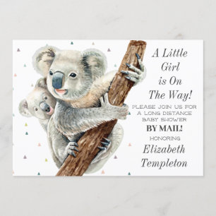 Invitation Cute Koala Bear Baby shower Par Mail