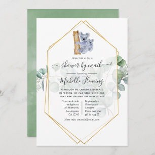 Invitation Cute Koala Bear Eucalyptus Baby shower par courrie
