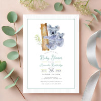 Cute Koala Oear Eucalyptus Baby shower Feuille