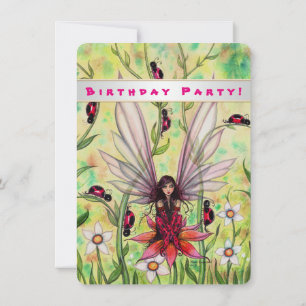Invitation Cute Ladybug Fairy Imaginaires Girls Anniversaire 