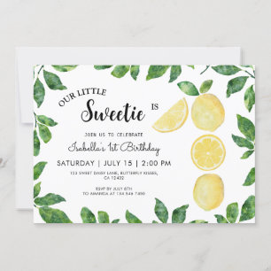 Invitation Cute Lemon 1er anniversaire