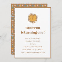 Cute Lion Bébé Enfants Animaux 1er anniversaire fê