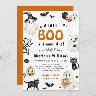 Invitation Cute Little Boo Baby shower Halloween