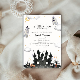 Invitation Cute Little Boo Ghost House Baby shower