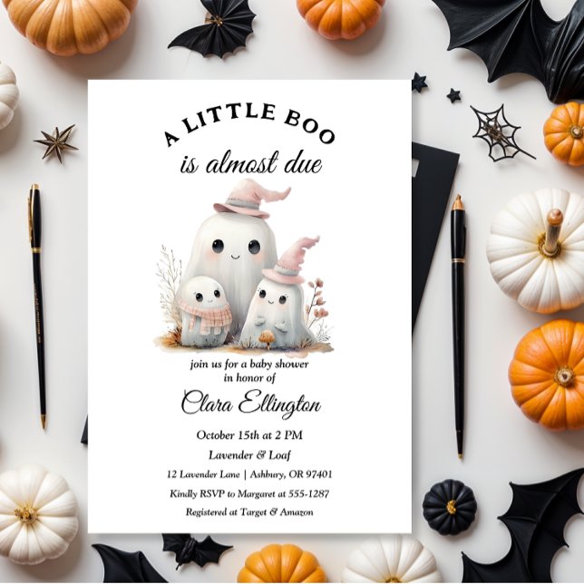 Invitation cute little boo girl First Halloween Baby shower (Créateur téléchargé)