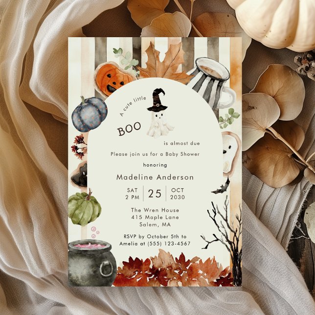 Invitation Cute Little Boo Halloween Ghost Baby Shower (Créateur téléchargé)