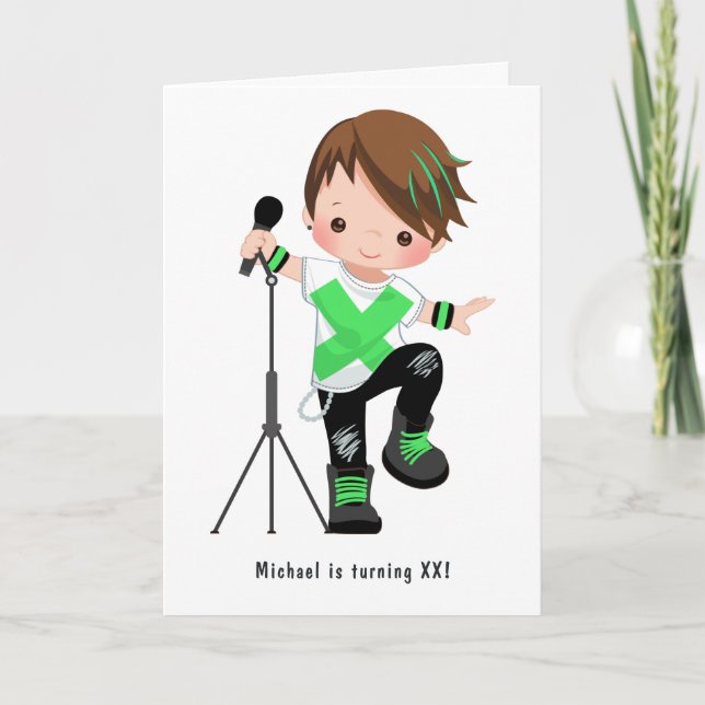 Invitation Cute Little Boy Rock Star Anniversaire (Devant)