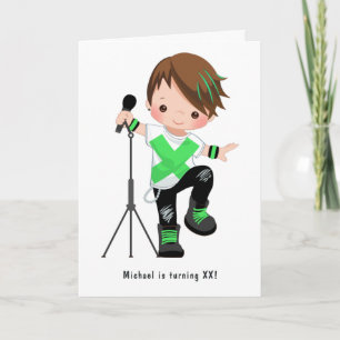 Invitation Cute Little Boy Rock Star Anniversaire