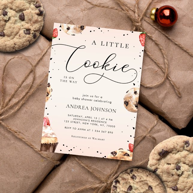 Invitation Cute Little Cookie est sur le Baby shower Way Crea (Créateur téléchargé)