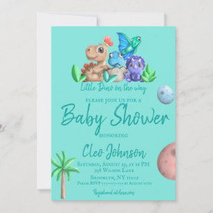 Invitation Cute Little Dino sur son Baby shower Way