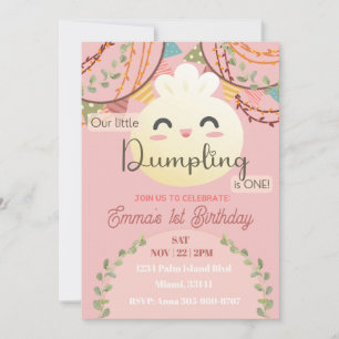Invitation Cute Little Dumpling Premier Anniversaire Invitati