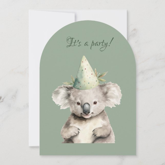 Invitation Cute Little Koala Ours animal australien Anniversa (Dos)