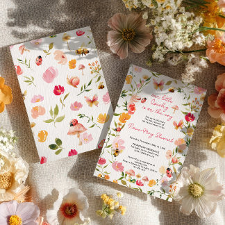 Invitation Cute Little Lovebug Spring Garden Baby Shower