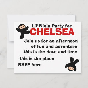 Invitation Cute Little Ninjas