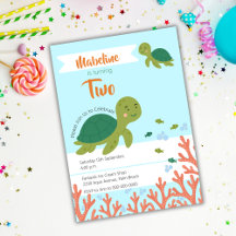 Cute Little Sea Turtle & fête d'anniversaire