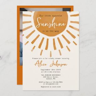 Invitation Cute Little Sunshine Boho Baby shower photo