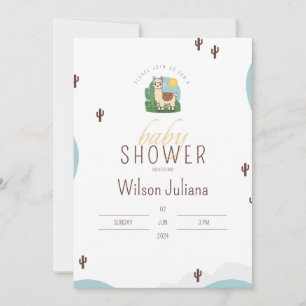 Invitation Cute Llama Mexican Fiesta Thème Baby shower