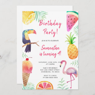 Invitation Cute Magique Unicorn Rainbow Anniversaire
