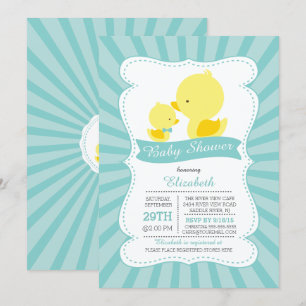 Invitation Cute Maman Bébé Canards Neutres Garçons Baby showe