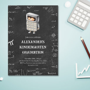 Invitation Cute Math Kids Kindergarten Graduation