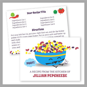 Invitation Cute mexicaine haricots fart livre de recettes car