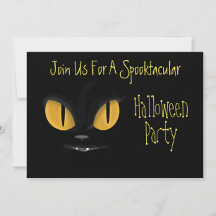 Invitation Cute Mischievous Chat Noir avec les doigts Hallowe