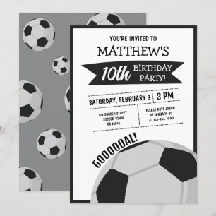 Invitation Cute Modern Big Soccer Ball Anniversaire de enfant