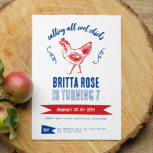 Invitation Cute Modern Farm Girl fête d'anniversaire