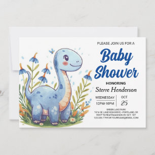 Invitation Cute Modern Magique Dinosaur Baby shower garçon