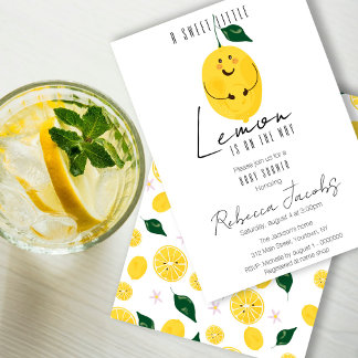 Invitation Cute moderne enceinte Baby shower citron Invitatio
