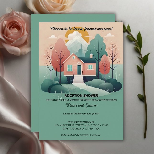 Invitation Cute Moderne Forever Accueil Adoption Foster Douch (Créateur téléchargé)