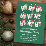 Invitation Cute moderne Santa Hats 9 Photos de famille Noël<br><div class="desc">Ce design simple et moderne est composé d'une typographie de script ludique.</div>