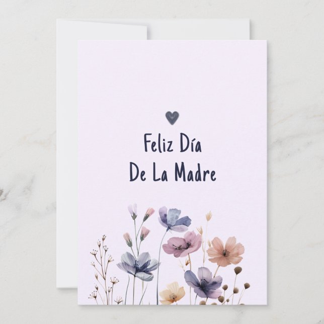 Invitation Cute Mom Spanish Imprimable Happy Mothers Day Card (Devant)