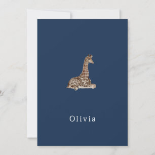 Invitation Cute Neutral Birth Announcement Giraffe Card