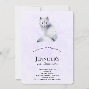 Invitation Cute Nordic Fox avec motifs floraux Anniversaire