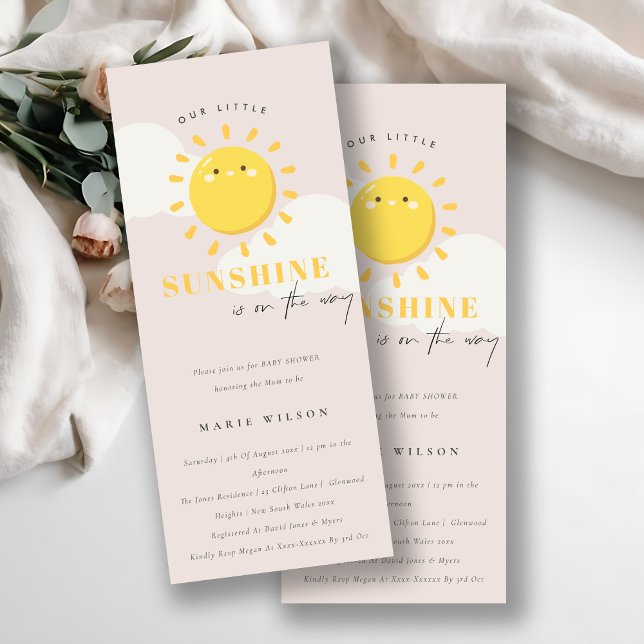 Invitation Cute Notre Petit Baby shower Fille Blush Sunshine (Créateur téléchargé)