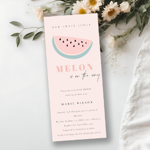 Invitation Cute Notre Petit Melon Pastel Baby shower rose