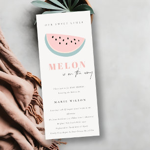 Invitation Cute Notre Petit Melon Pastel Baby shower rose