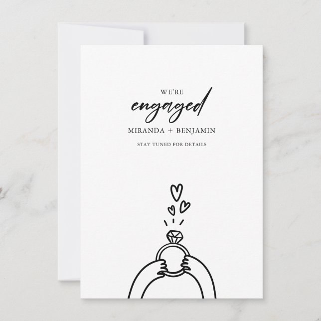 Invitation Cute Nous sommes engagés Fiançailles photo Faire-p (Devant)