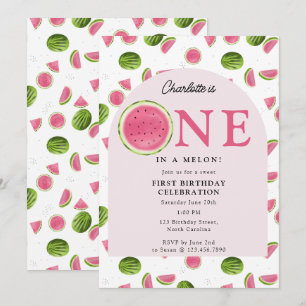 Invitation Cute One in a Melon Watermelon Summer Anniversaire