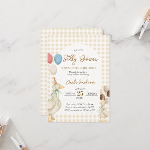 Invitation Cute One Silly Goose Baby shower