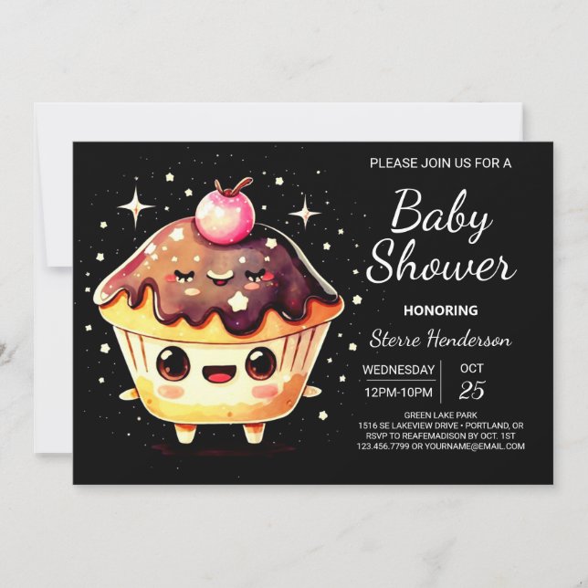 Invitation Cute Online Petit Muffin Boy Baby shower (Devant)