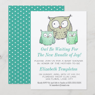 Invitation Cute Owl Baby shower Genre Neutre Bundle de Joy